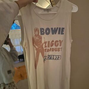 Junk Food Clothing Bowie Graphic Tee - Faded Red White and Blue